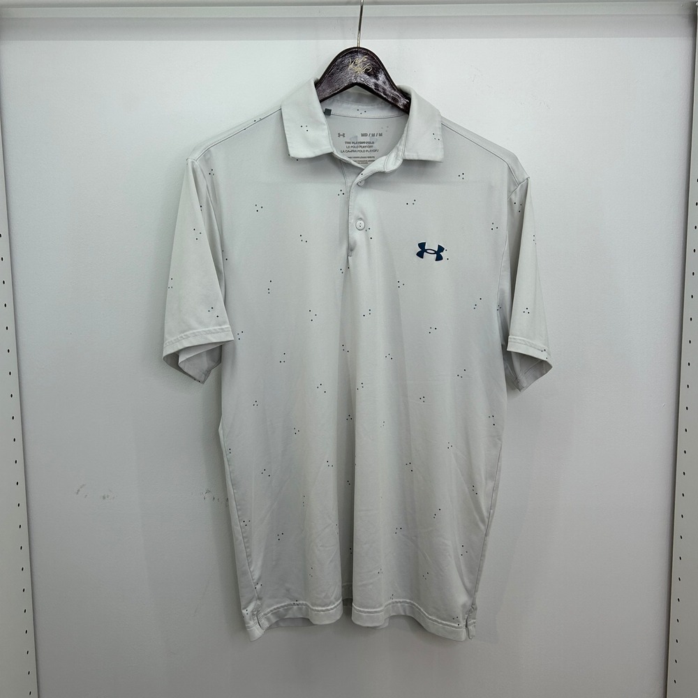 Under Armour Playoff Polo M Men Golf Casual White Printed Short Sleeve